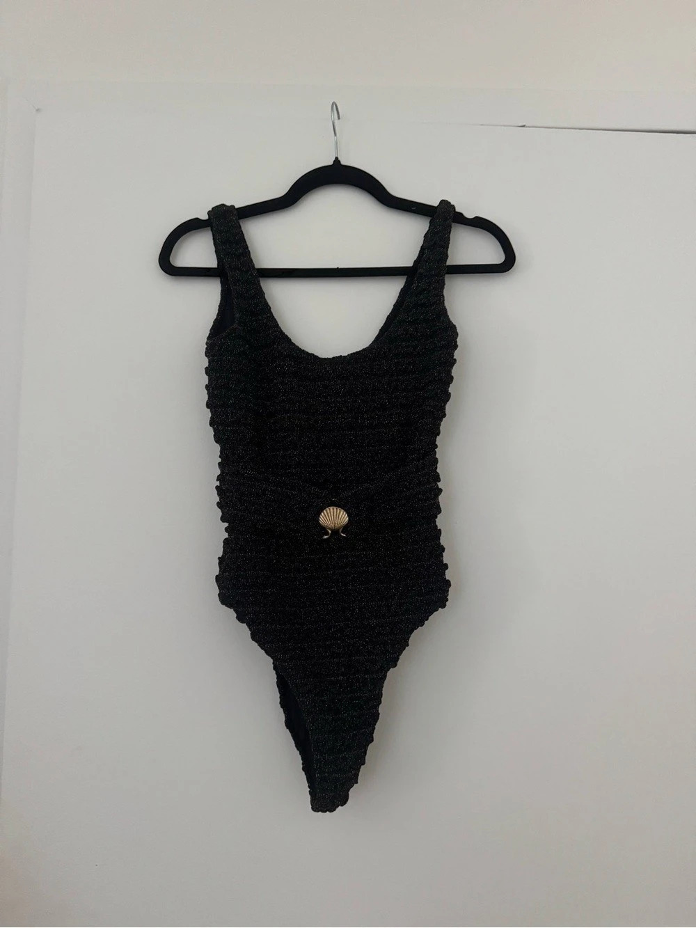 PatBO Black Textured One-Piece Swimsuit